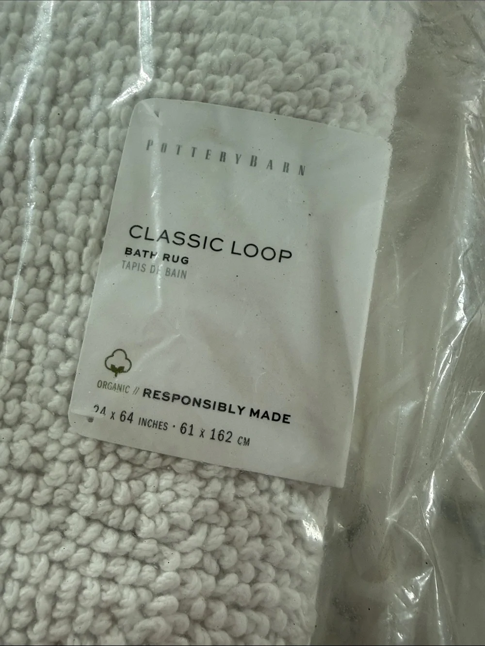 Pottery Barn Classic Loop White Bath Rug